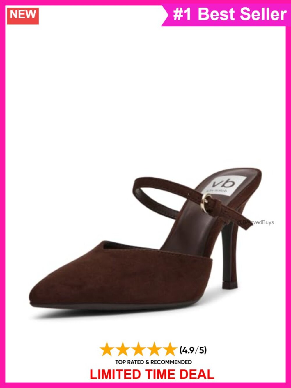 Faux Suede Stiletto Pump Closed Toe Slip On Business Casual Party Heel